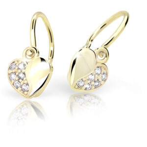 Cutie Jewellery Dětské náušnice ze žlutého zlata C2160-10-X-1 zelená
