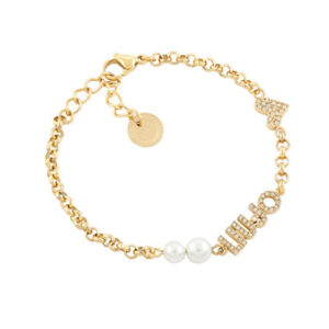 Liu.Jo Romantický pozlacený náramek s perličkami Icona LJ1693