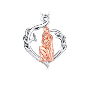 MUMMY BELL Něžný stříbrný bicolor náhrdelník Matka a syn RMS (řetízek