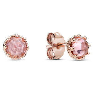 Pandora Bronzové náušnice s kamínky Crown 288311C01