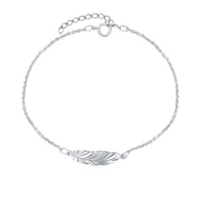 Praqia Módní stříbrný náramek s peříčkem KA6374_RH
