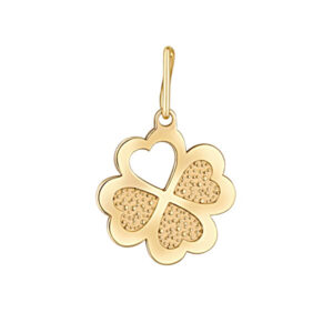 Praqia Něžný přívěsek ze žlutého zlata Čtyřlístek PA7057