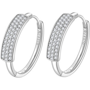 Rosato Elegantní stříbrné náušnice kruhy se zirkony Futura RZFU21