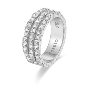 Rosato Originální stříbrný prsten se zirkony Cubica RZA015 58 mm