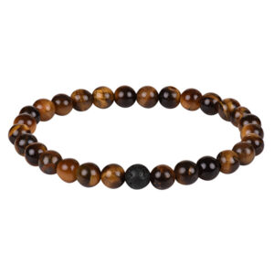 Troli Korálkový náramek z tygřího oka a lávového kamene 20 cm
