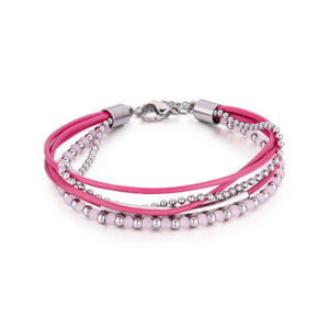 Troli Růžový korálkový náramek VESB0521S-C