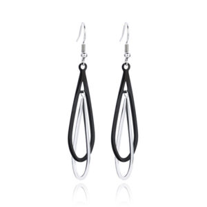 Troli Stylové bicolor náušnice z oceli VSE009SB-PET