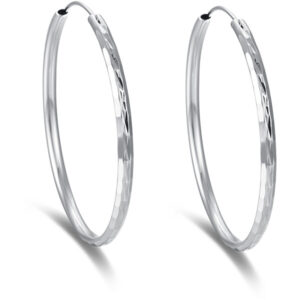 Beneto Nadčasové kruhové náušnice ze stříbra AGUC2272 7 cm