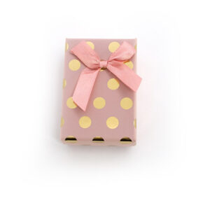 Beneto Růžová dárková krabička se zlatými puntíky KP7-8