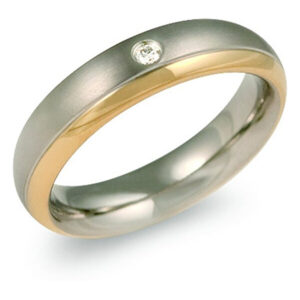 Boccia Titanium Pozlacený titanový snubní prsten s diamantem 0130-12 50 mm
