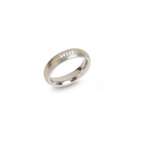 Boccia Titanium Pozlacený titanový snubní prsten s diamanty 0130-04 61 mm