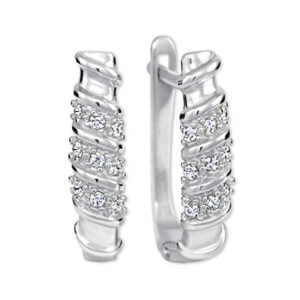 Brilio Silver Jemné stříbrné náušnice s krystaly 436 001 00499 04