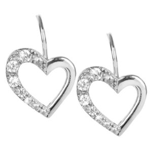 Brilio Silver Stříbrné náušnice Srdce 436 001 00405 04