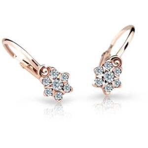 Cutie Jewellery Půvabné dětské náušnice z růžového zlata C2152-10-X-4 bílá