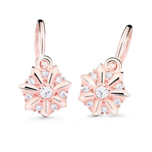Cutie Jewellery Půvabné dětské náušnice z růžového zlata C2754-10-X-4 bílá