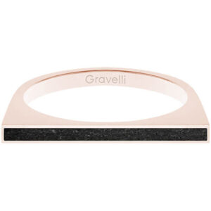 Gravelli Ocelový prsten s betonem One Side bronzová/antracitová GJRWRGA121 56 mm
