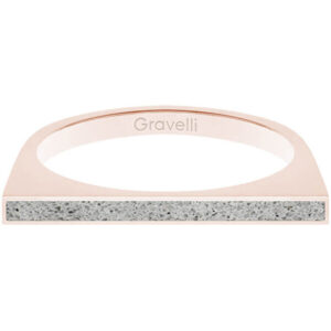 Gravelli Ocelový prsten s betonem One Side bronzová/šedá GJRWRGG121 56 mm