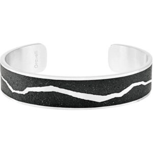 Gravelli Pevný ocelový náramek s betonem Split ocelová/atracitová GJBWSSA102UN