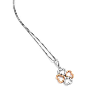Hot Diamonds Bicolor stříbrný čtyřlístkový náhrdelník s diamantem Lucky in Love DP769