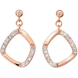 Hot Diamonds Pozlacené stříbrné náušnice s diamanty Behold DE647