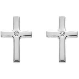 Hot Diamonds Stříbrné křížkové náušnice s pravými diamanty Amulets DE614