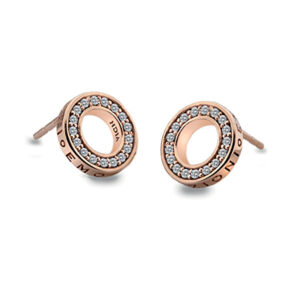 Hot Diamonds Stříbrné náušnice Hot Diamonds Emozioni Saturno Rose Gold DE409