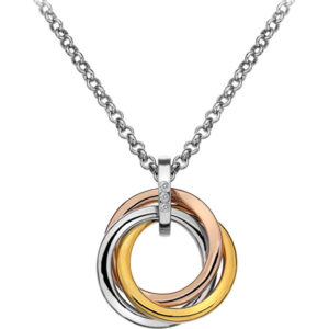 Hot Diamonds Stříbrný náhrdelník Trio Rose Gold DP544 (řetízek