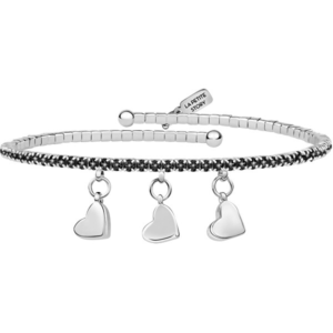 La Petite Story Třpytivý ocelový náramek Srdíčka LPS05AQJ13