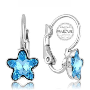 Levien Dívčí náušnice s tyrkysovým krystalem STARBLOOM