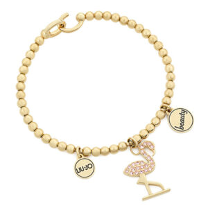 Liu.Jo Pozlacený ocelový náramek s plameňákem LJ1489