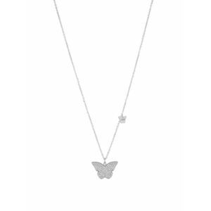 Liu.Jo Půvabný ocelový náhrdelník s motýlky Brilliant LJ1638