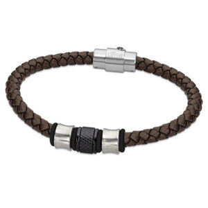 Lotus Style Moderní náramek z hnědé kůže Dark Style LS2070-2/1