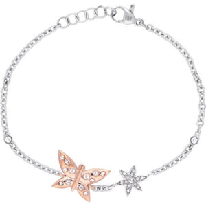 Morellato Ocelový bicolor náramek s motýlkem Natura SAHL05