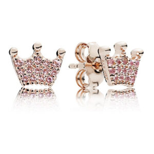 Pandora Třpytivé bronzové náušnice Korunky 287127NPO
