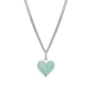 Praqia Romantický stříbrný náhrdelník Mint Heart KO6367_CU040_45_RH (řetízek