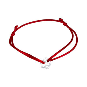 Praqia Šňůrkový červený kabala náramek Tlapička KA6174