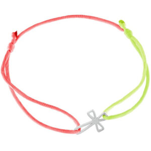 Praqia Šňůrkový duhový kabala náramek Křížek KA6216