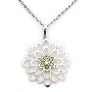 Praqia Stříbrný náhrdelník Květina s krystaly KO2017_VO040_45_RH  (řetízek