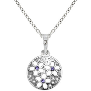 Praqia Stříbrný náhrdelník s krystaly KO1853_BR030_45_RH  (řetízek