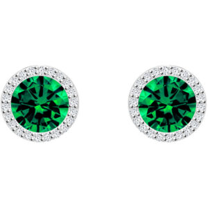 Preciosa Stříbrné náušnice Lynx Emerald 5269 66