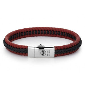 Rebel&Rose Pánský kožený náramek Braided Flat Dual Twisted RR-L0067-S 21 cm - XL