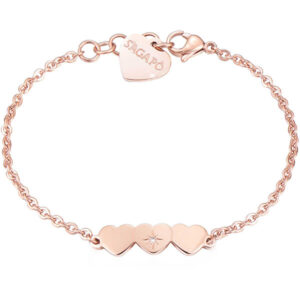 S`Agapõ Ocelový náramek se srdíčky Trio SRI16