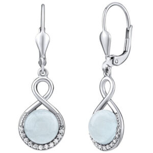 Silvego Stříbrné náušnice s přírodním Akvamarínem JST14710AQ