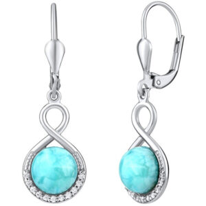 Silvego Stříbrné náušnice s přírodním Larimarem JST14710LR