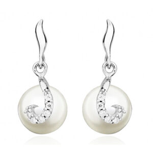 Silver Cat Jemné náušnice s perlou a zirkony  SC369