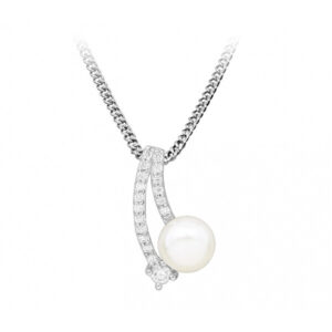 Silver Cat Něžný náhrdelník s perlou a zirkony SC416