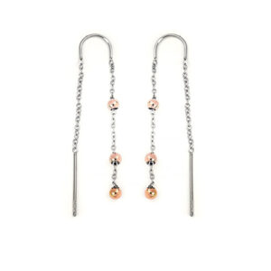 Vuch Elegantní řetízkové bicolor náušnice Silver Mini Marbles