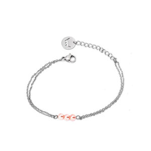 Vuch Minimalistický ocelový náramek s perličkami Silver Little Charm