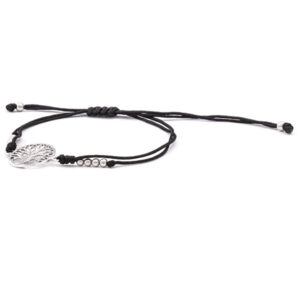 Beneto Šňůrkový černý kabala náramek Strom života AGB542
