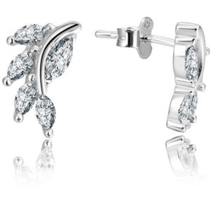 Beneto Stříbrné třpytivé náušnice AGUP1183